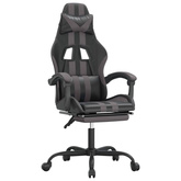 vidaXL Obrotowy fotel gamingowy z podnóżkiem, czarno-szary model standard