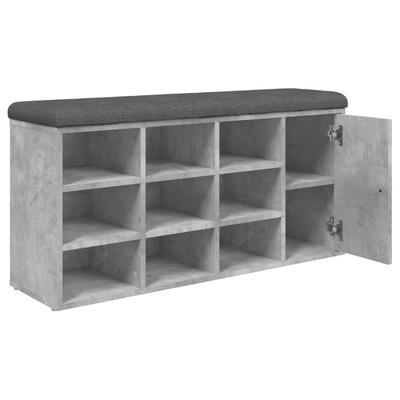 Ławka na buty, szarość betonu, 102x32x50 cm