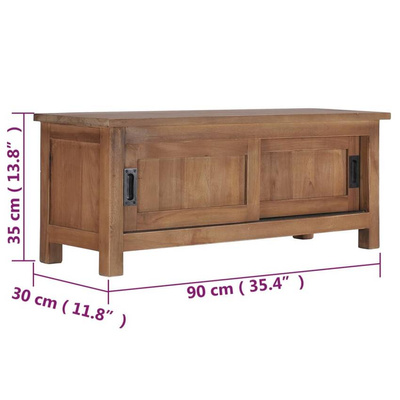 vidaXL Szafka pod TV, 90 x 30 x 35 cm, lite drewno tekowe