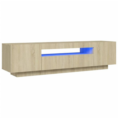 vidaXL Szafka TV z oświetleniem LED, kolor dąb sonoma, 160x35x40 cm