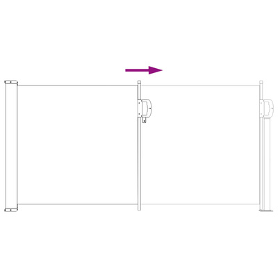 Rozkładany boczny markiz piaskowy 500 x 100 cm Poliester