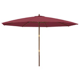 Parasol ogrodowy na drewnianym słupku, bordowy, 400x273 cm