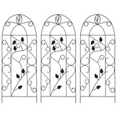 Podpórki do roślin pnących, 3 szt., czarne, 40x100 cm, żelazo