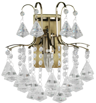 Lampa ścienna kinkiet kryształowy MONTE CARLO 1x60W E27 złoty model standard