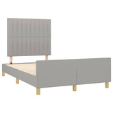 vidaXL Rama łóżka z zagłówkiem, jasnoszara, 120x200 cm, tkanina model standard