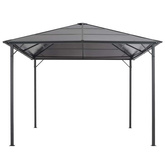 Altana ogrodowa z zadaszeniem, aluminiowa, 3 x 3 m, antracytowa