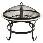 vidaXL Palenisko i grill 2-w-1, z pogrzebaczem, 56x56x49 cm, stal