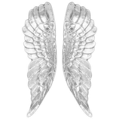 Rzeźba skrzydeł 2 pcs Srebrny 31 x 5 x 91 cm Aluminium
