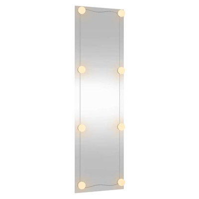 vidaXL Lustro ścienne z LED, 30x100 cm, szklane, prostokątne