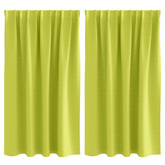 Firany blackout z kółkami 2 pcs Zielony 140 x 140 cm Poliester