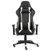 vidaXL Obrotowy fotel gamingowy, biały, PVC