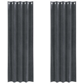 Zasłony zaciemniające 2 pcs Jasnoszary 140 x 225 cm Aksamit