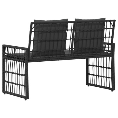 Ławka ogrodowa 2 -Seater 116 x 55 x 82 cm Stal i poli rattan