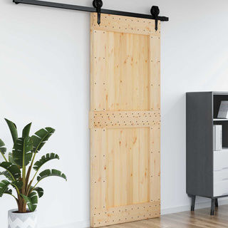 Drzwi NARVIK 95 x 210 cm Lite Drewno Sosnowe (Nieobrobione)