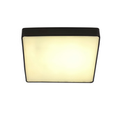 Plafon sufitowy LED QUATTRO czarny – kwadratowy ze szklanym kloszem – minimalistyczna lampa sufitowa