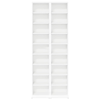 Kabinet na płyty CD 2 szt. Biały 33 x 23,5 x 175 cm