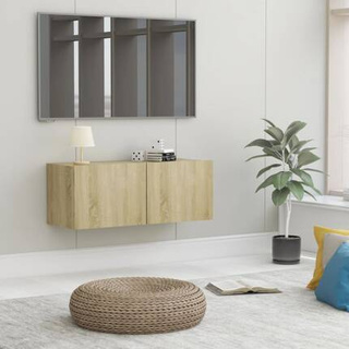 vidaXL Szafka pod TV, dąb sonoma, 80x30x30 cm, materiał drewnopochodny