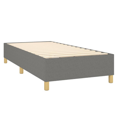 vidaXL Łóżko kontynentalne z materacem, ciemnoszara tkanina 90x200 cm wariant 24