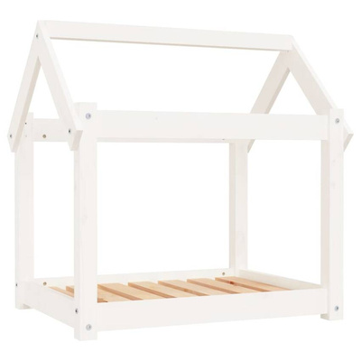 vidaXL Legowisko dla psa, białe, 71x55x70 cm, lite drewno sosnowe