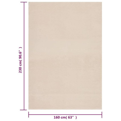 vidaXL Dywan z krótkim włosiem i możliwością prania 160x230 cm, beżowy