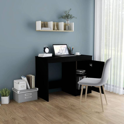 vidaXL Biurko, czarne, 100x50x76 cm, materiał drewnopochodny model standard