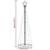 vidaXL Choinka stożkowa, 108 niebieskich diod LED, 70x180 cm