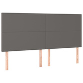 Łóżko kontynentalne z materacem i LED, szara ekoskóra 160x200cm vidaXL