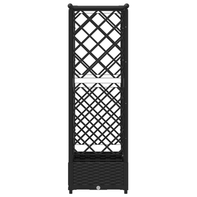 Podniesione łóżko z kratką i dachem Czarny 124 x 40 x 121 cm PP