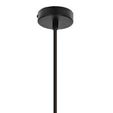 Lampa wisząca z abażurem Lorenzo kremowy z czarną oblamówką do jadalni