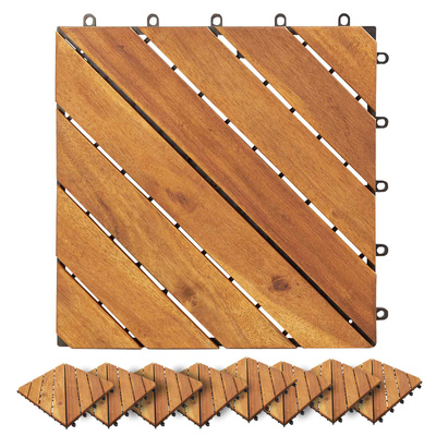 Płytka Tarasowa 10 pcs Brązowy 30 x 30 cm Drewno Akacjowe
