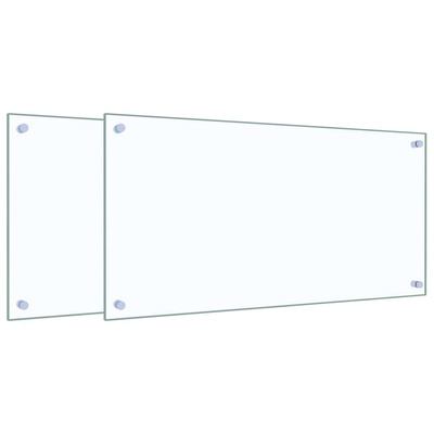 Panele ochronne do kuchni, przezroczyste 2 szt. 80x40 cm, szkło