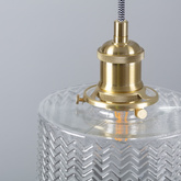 Lampa Wisząca Szklana Złota 35cm Abruzzo Wanda