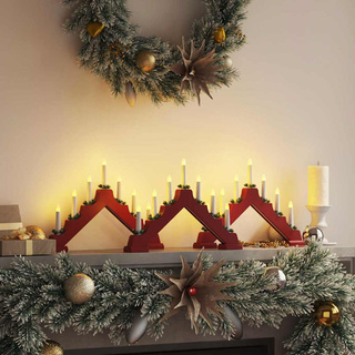 Mostek ze świecami bożonarodzeniowymi 3 pcs Czerwony