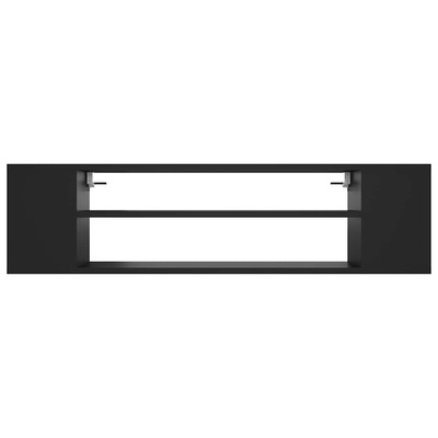 Wisząca szafka TV, czarna, 100x30x26,5 cm