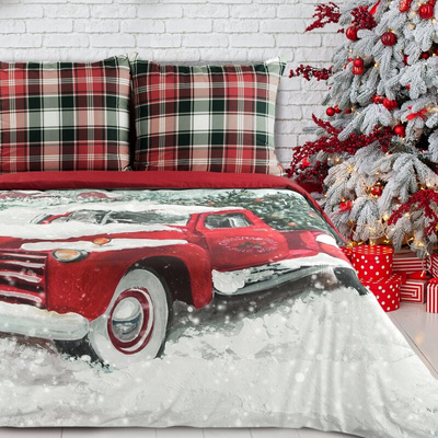 KOMPLET POŚCIELI ŚWIATECZNEJ VINTI 220 X 200 CM CZERWONY