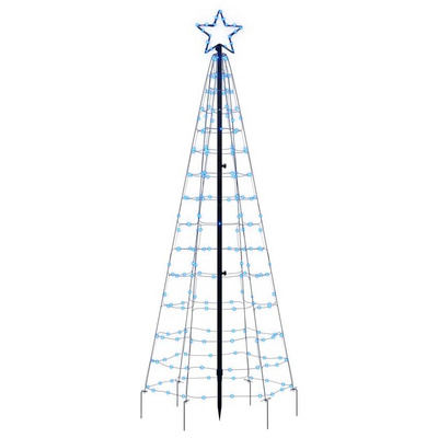 vidaXL Choinka z lampek, z kołkami, 220 kolorowych LED, 180 cm