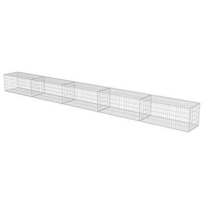 Murek gabionowy z pokrywami, galwanizowana stal, 600x50x50 cm