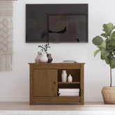 vidaXL Szafka pod TV, miodowy brąz, 70x36,5x52 cm, lite drewno sosnowe