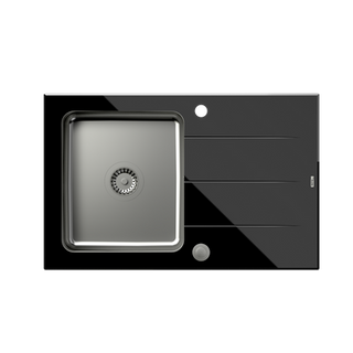 Ford 111 HardQ komora stalowa z czarnym blatem szklanym z syfonem Push 2 Open (780x500/R35)