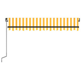 Ręcznie zwijana markiza z LED, 350 x 250 cm, żółto-biała