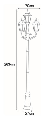 Wysoka zewnętrzna lampa stojąca K-7006A2/4 czarna/złota z serii LOZANA KAJA