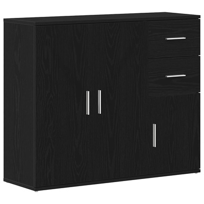 Komoda Czarny Dąb 91x29,5x75 cm Drewno konstrukcyjne