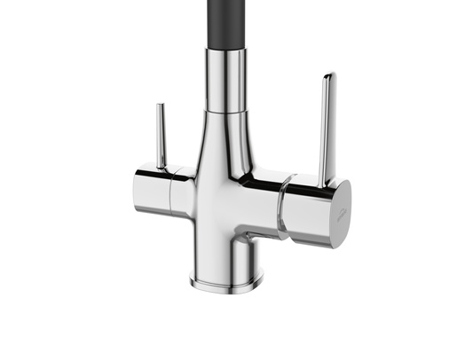 BATERIA ZLEWOZMYWAKOWA Z FILTREM GLAMOUR INVENA TREND, CHROM / CZARNA