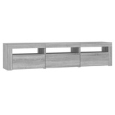 vidaXL Szafka pod TV z oświetleniem LED, szarość sonoma, 180x35x40 cm