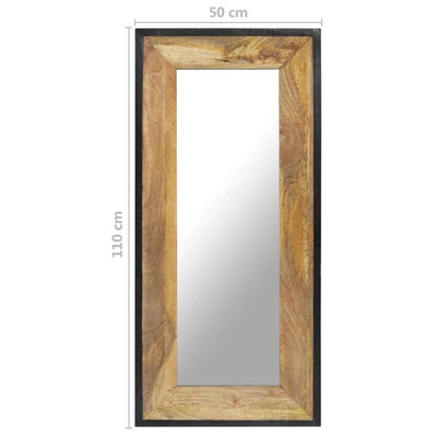 vidaXL Lustro, 110 x 50 cm, lite drewno mango