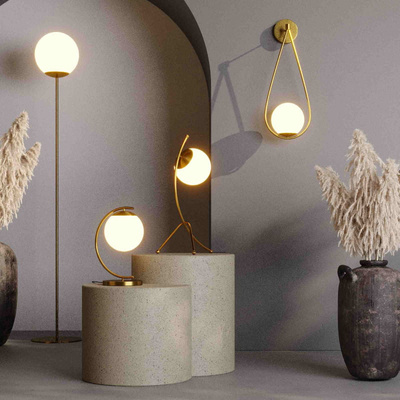 Kinkiet Złoty Kula Mleczna E14 50cm Abruzzo Alice