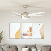 vidaXL Wentylator sufitowy z lampą, 128 cm, biały