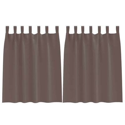 Firany blackout z kółkami 2 pcs Ciemny brąz 140 x 140 cm