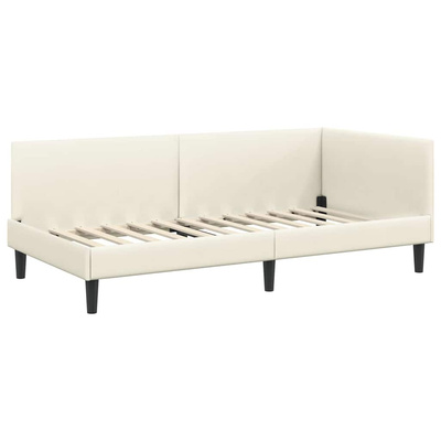 Rama Łóżka Narożnego z Materacem 2 szt. Kremowy 100 x 200 cm
