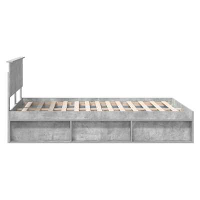 Ramka łóżka Szary beton 150 x 200 cm Drewno inżynieryjne